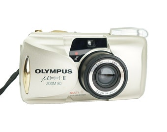 Olympus µmju:-II Zoom 80 35mm Compact Film Camera Point & Shoot Silver Boxed