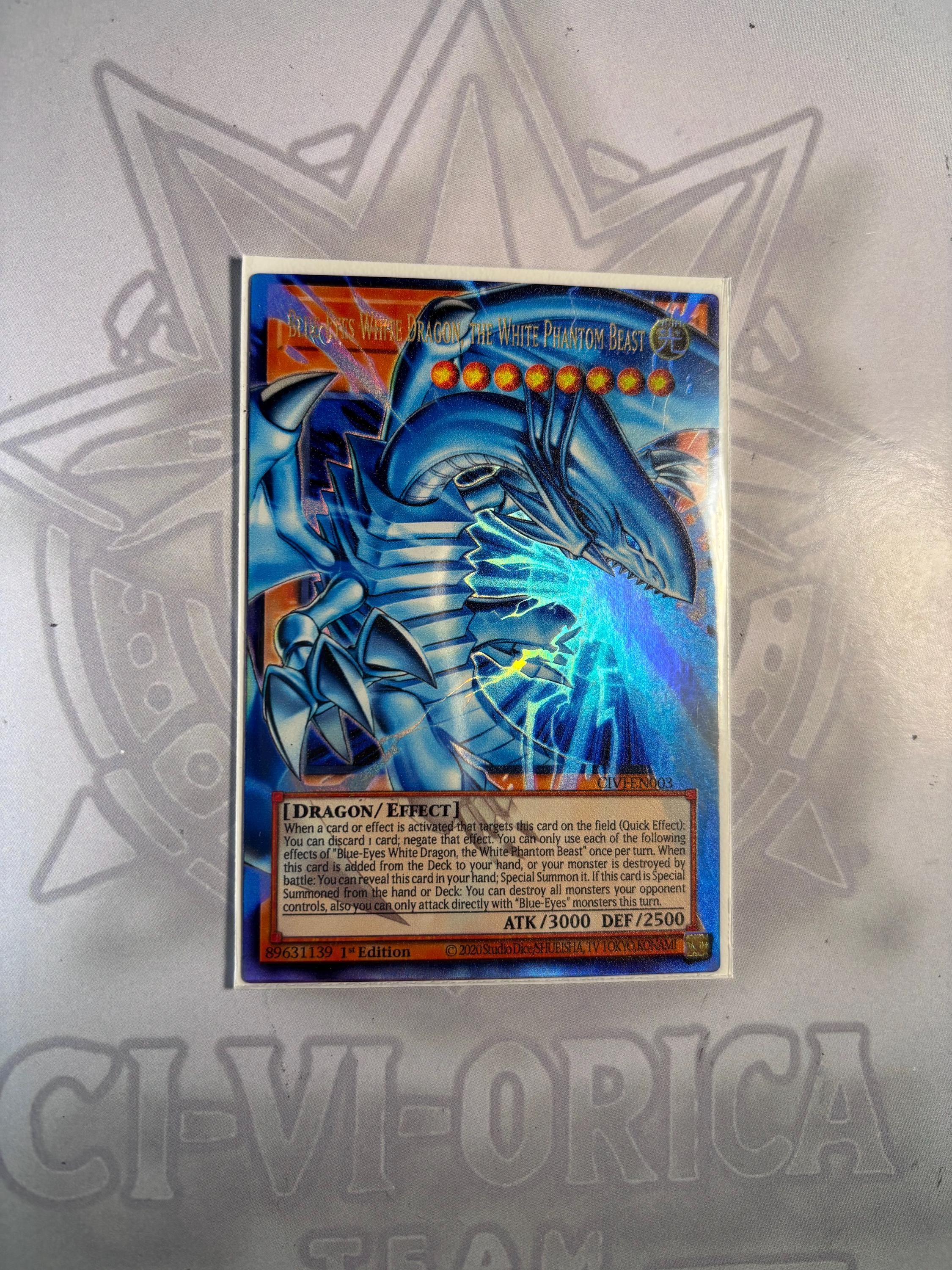 Blue-eyes White Dragon, the White Phantom Beast - Overframe Rare - Handmade  Proxy by Ci-vi-orica! - Etsy