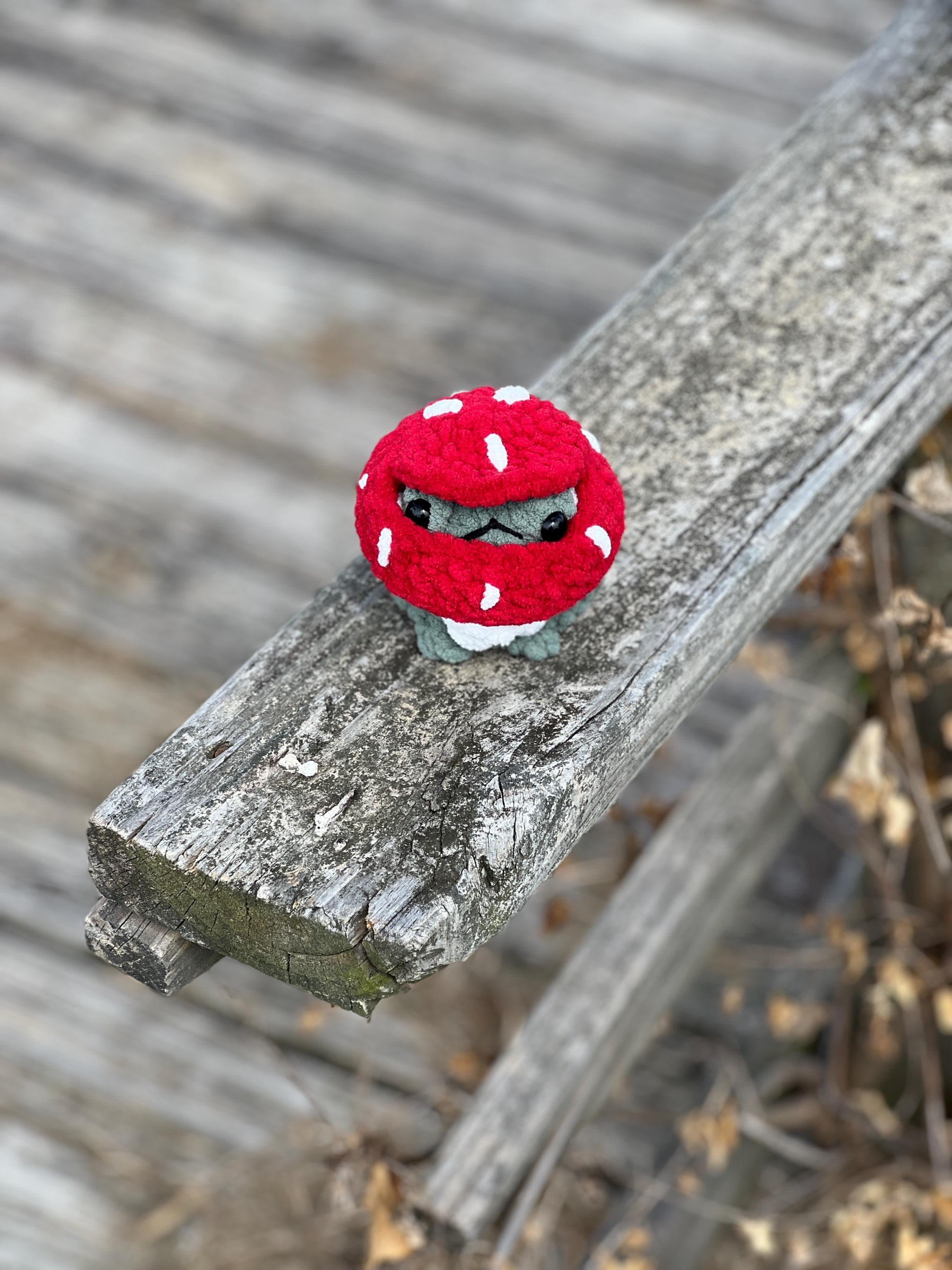Cute Mushroom Frog Froggy Mushy Frog Boi Peeking Frog Crochet Pattern! Digital Download. PATTERN ONLY Make your own mush boi!