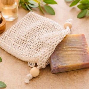 Filet à savon/shampooing solide en coton bio