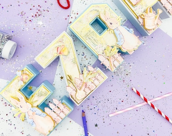 Peter Rabbit 3d Letters, Peter Rabbit Letters, Peter Rabbit Birthday, Peter Rabbit Birthday Party, Peter Rabbit Party,Party Decorations