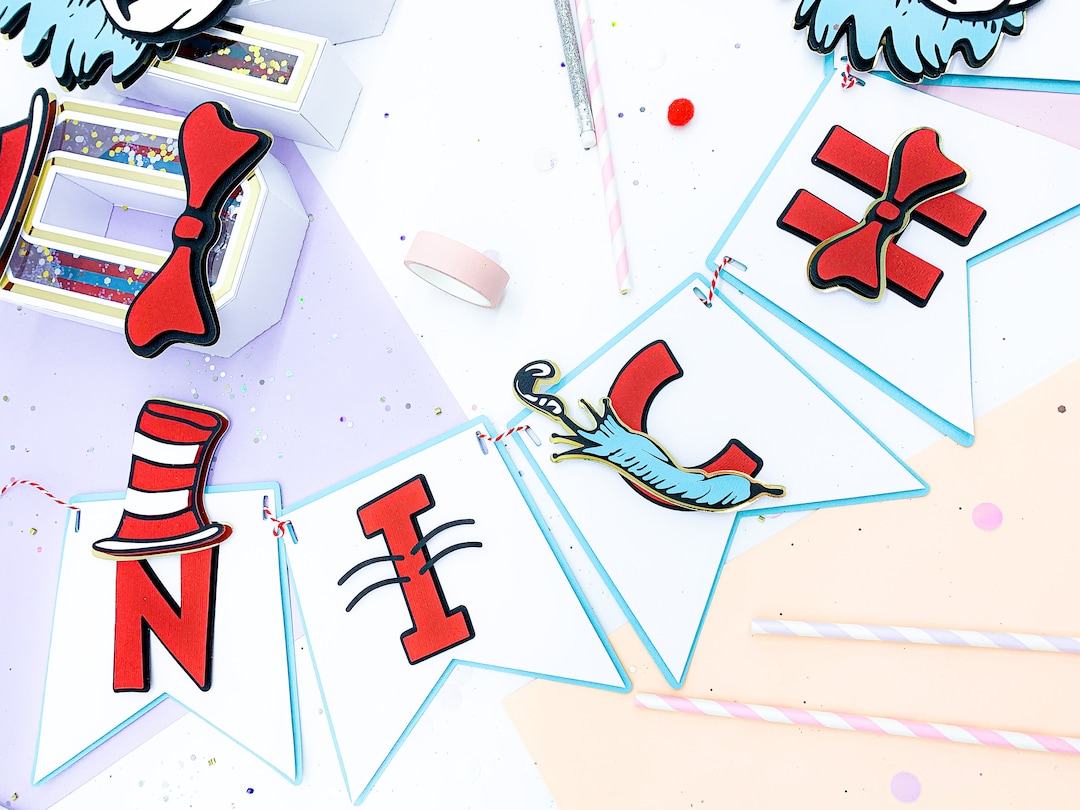 Cat in the Hat Banner Cat in the Hat Banner Dr Seuss Banner - Etsy
