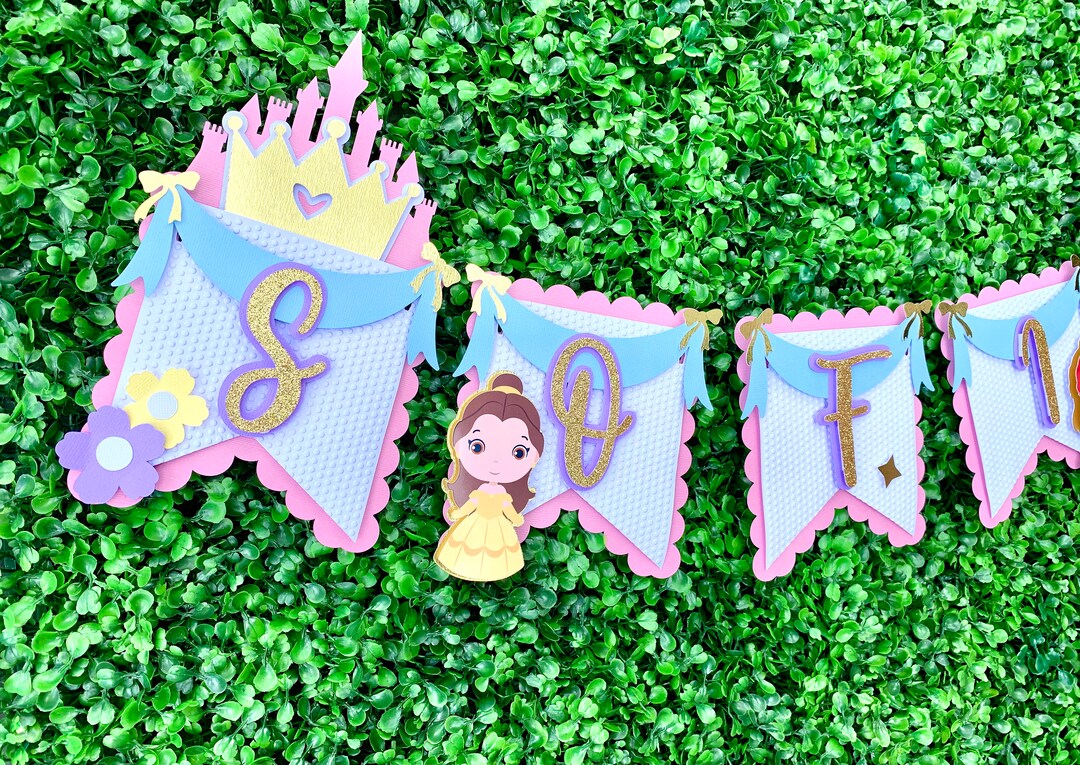 Banner Princess, Banner Disney Princess, Princess Birthday, Disney