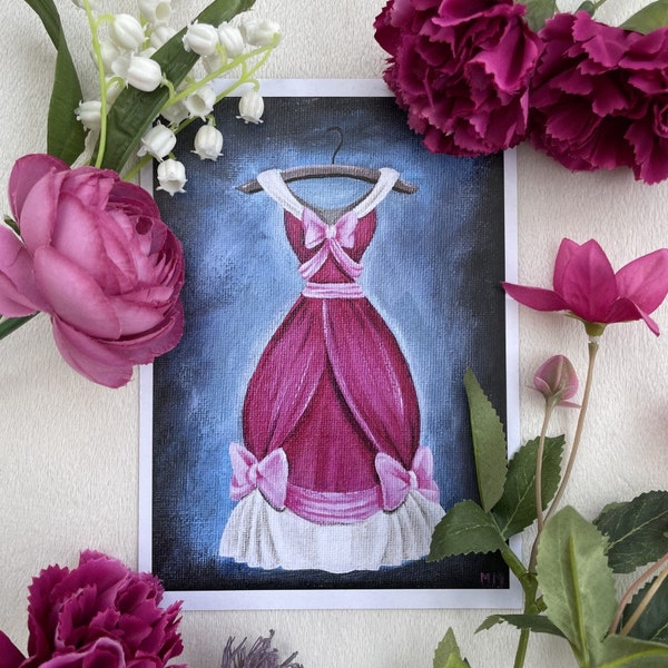 Cinderella's Pink Dress Disney Style, Art Print