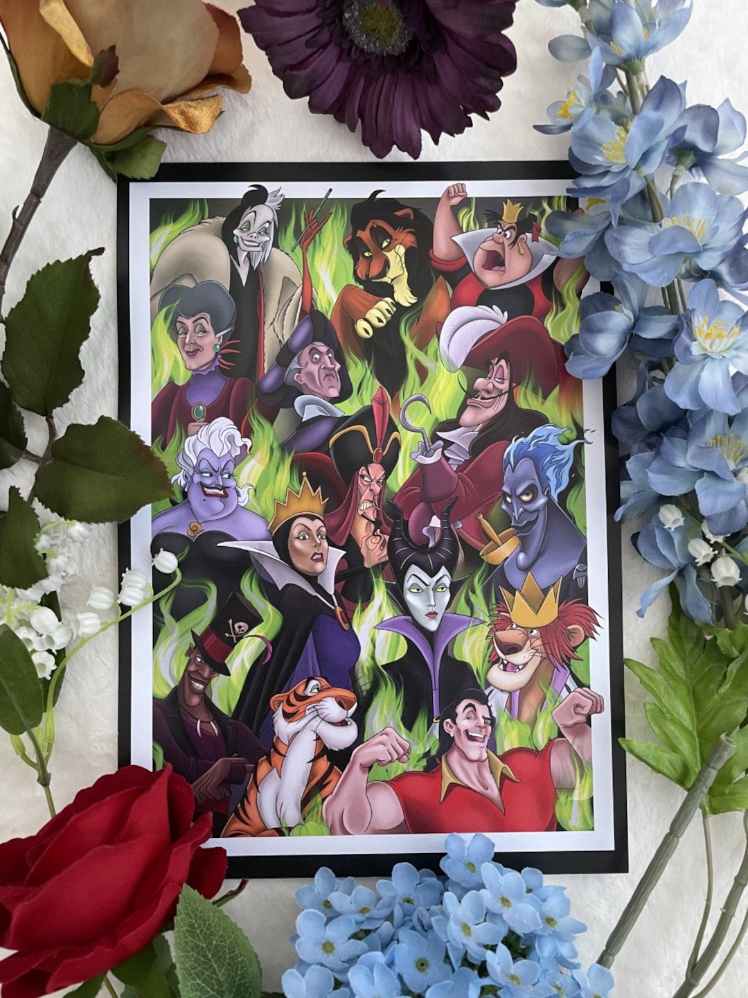 Villains Disney Style Art Print - Etsy