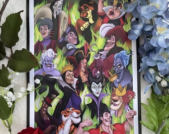 Villains Disney Style art print