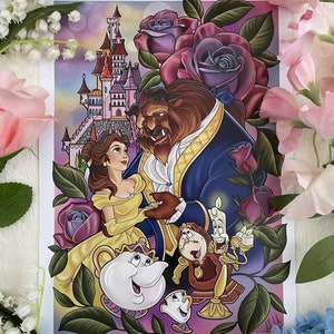 Beauty and the Beast, Disney style, Art print