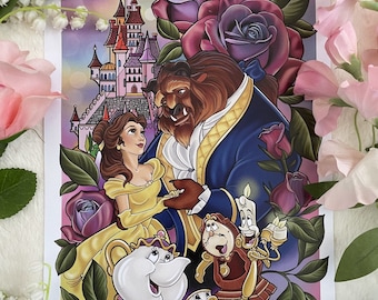 Beauty and the Beast, Disney style, Art print