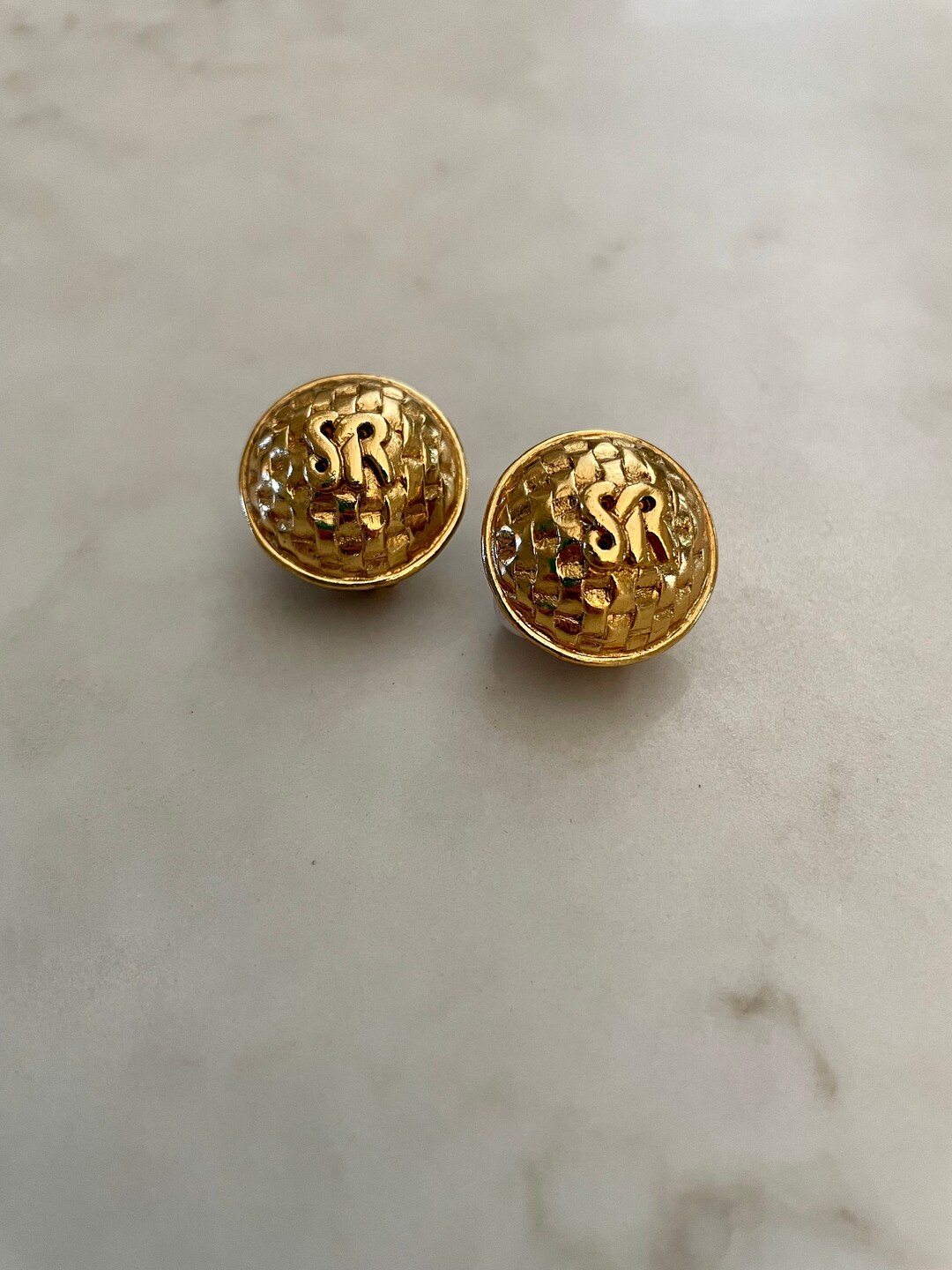 Boucles D'oreilles Clips Vintage Sonia Rykiel - Doré, Acier Inoxydable - Occasion