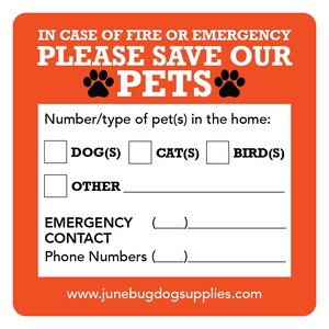 Emergency Pet Sticker