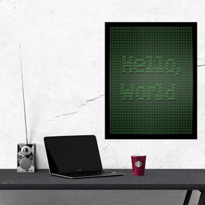 Computer Science Printable Poster Art - &quot;Hello, World&quot; Ones and Zeros - Instant Digital Download