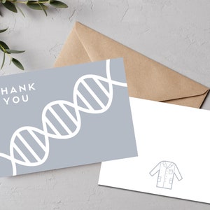 Tarjeta de agradecimiento científico - Tarjeta de ADN plegable para mostrar su apreciación científica - Descarga digital instantánea