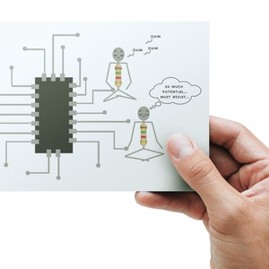 Tarjeta de felicitación de ingeniería - Humor de ingeniería eléctrica, resistencias de meditación - Descarga digital instantánea