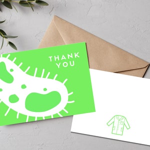Science Thank You Card - Foldable Cell Card to Show your Scientific Appreciation - Instant Digital Download