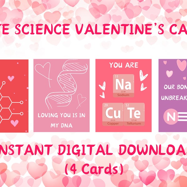 Cute Medical Valentine's Cards (4pk) - Instant Digital Download