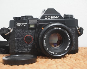 Cosina CT7 Computer 35mm analog film camera - advanced auto-exposure camera from Japan with 50mm lens and case - fully tested and guaranteed