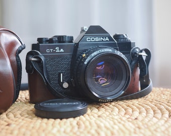 Cosina CT-1a analog 35mm film camera - all mechanical camera with light meter with 50mm Pentax lens. Serviced and guaranteed!
