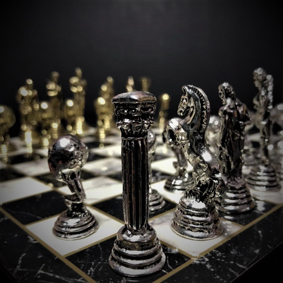 Pewter Chess Set for sale Only 3 left at 75