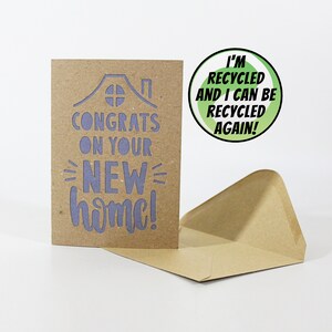 New home greeting card, made from recycled materials | customisable, eco-friendly, sustainable greeting card, send direct to recipient