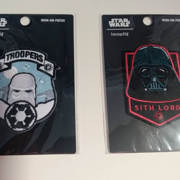 Star Wars Darth Vader and Stormtrooper Iron-On Loungefly Patches Sith Lord 2 Designs New Individually Wrapped