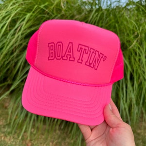 Boatin&#39; Trucker Hat, Boat Trucker Hat, Lake Trucker Hat, Trucker Hat, Snap Back, Summer Time Trucker Hat, River Hat, Water, Lake, Boats