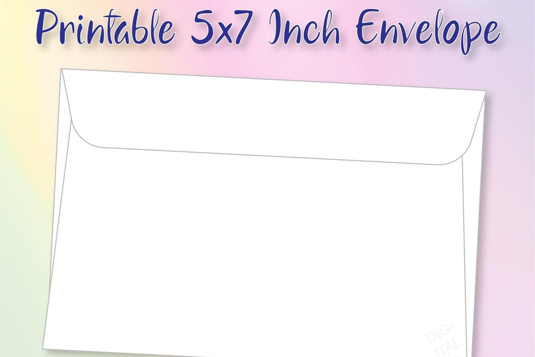 Printable 5 X 7 Envelope Printable Greeting Card Envelope Printable
