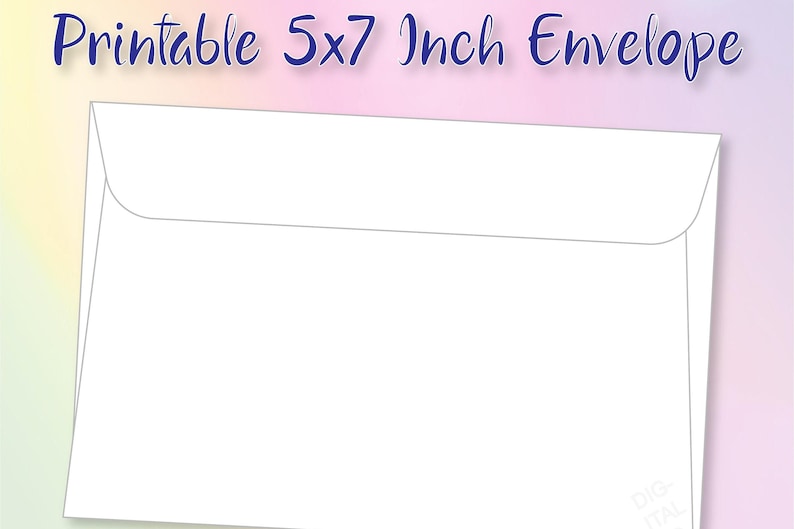 Printable 5 X 7 Envelope, Printable Greeting Card Envelope, Printable ...