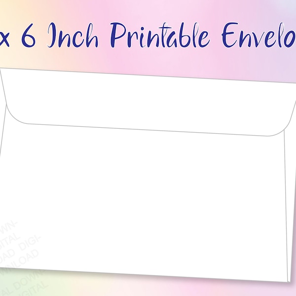 Envelope Template / 4x6 Inch Envelope / Printable Envelope