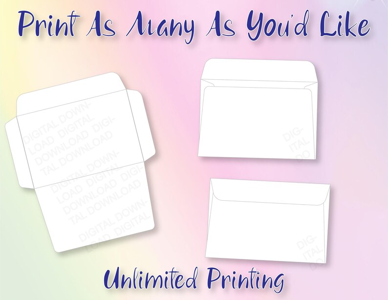 Printable 5 X 7 Envelope, Printable Greeting Card Envelope, Printable Invitation Envelope
