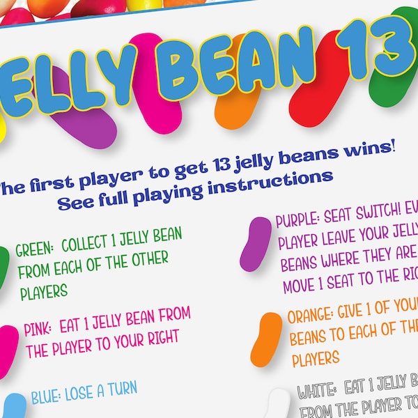 Jelly Bean 13 Printable Party Game