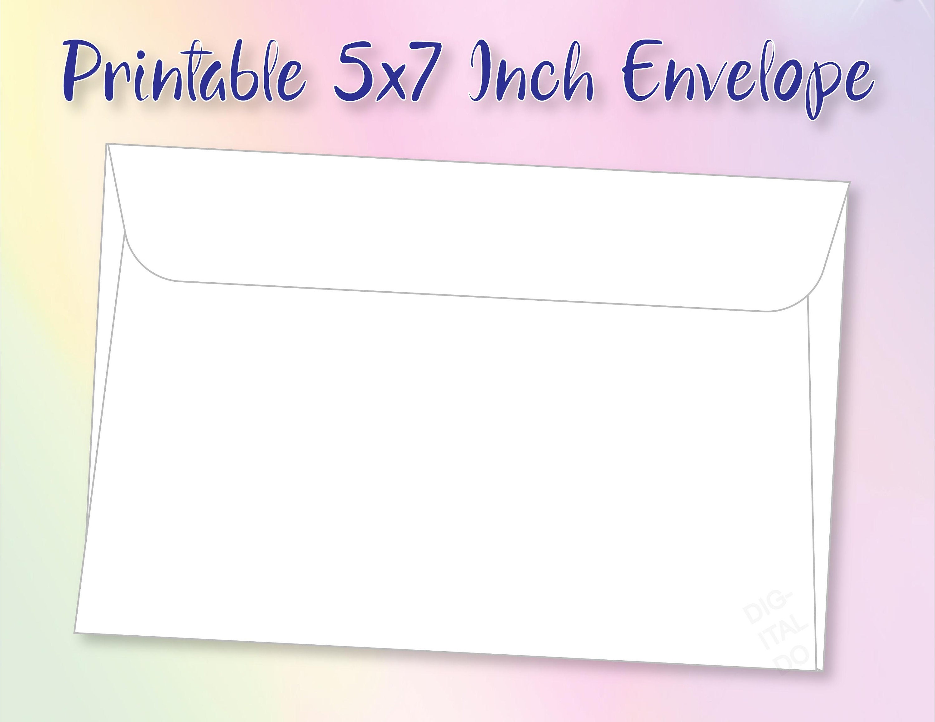 Printable 5 X 7 Envelope Printable Greeting Card Envelope - Etsy