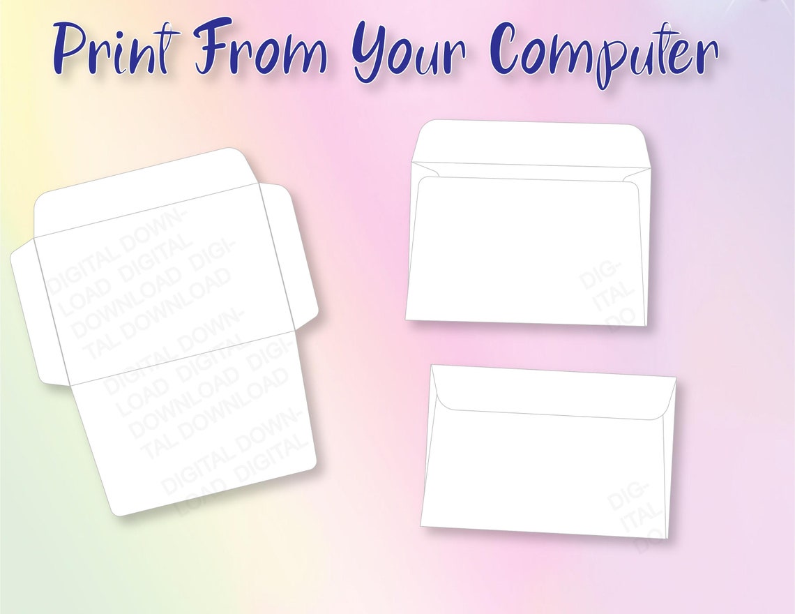 Printable 5 X 7 Envelope, Printable Greeting Card Envelope, Printable ...