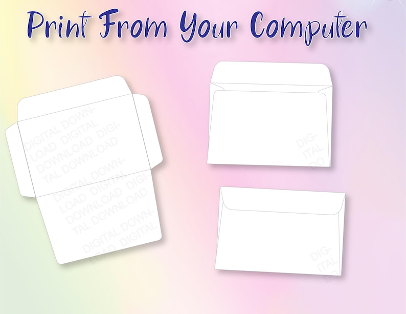 Printable 5 X 7 Envelope, Printable Greeting Card Envelope, Printable