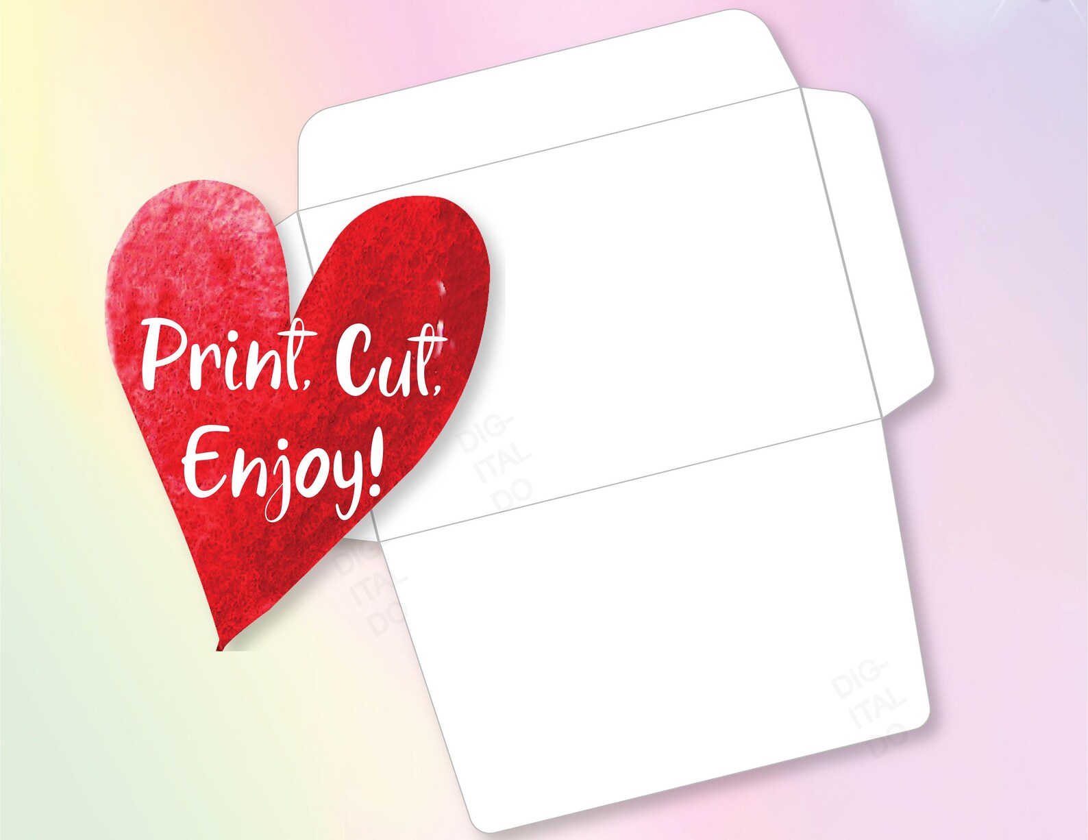 Printable 5 X 7 Envelope, Printable Greeting Card Envelope, Printable