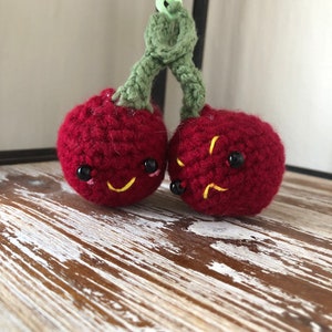 Cherry keychain crochet