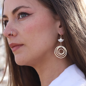 Art Deco Earrings, Geometric Vintage Wedding Earrings, Fan Bridal Earrings, Boho Wedding Earrings, Bridesmaid Gift, Statement Bridal Jewelry