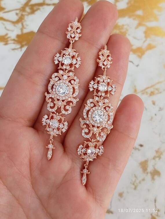 Boho Art Deco Earrings Bridal Art Deco Wedding Earrings Vintage