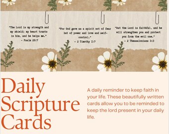 Bible Verse Cards, Affirmation Cards, 100 Printable Daily Prayer Cards, Digital Download Cards, Daily Scripture Cards