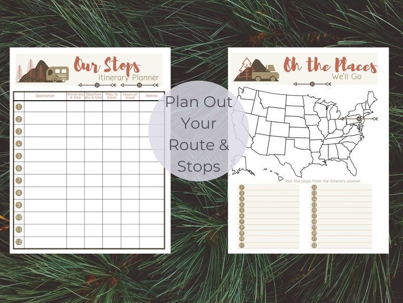 RV Roadtrip Planner, Road Trip Planner, Printable Planner, RV Printable