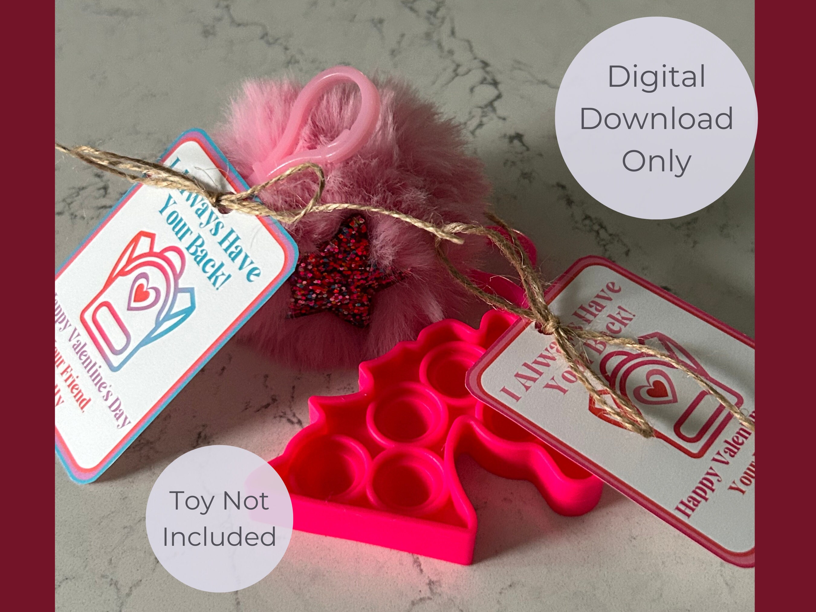 Backpack Clip Valentine, Printable and Editable Digital Download (print ...