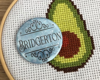 Bridgerton Inspired Blue Magnetic Needle Minder for Cross Stitch, Needlepoint, Embroidery | Lady Whistledown, Netflix