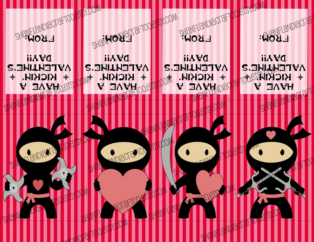 PRINTABLE Ninja Valentine Candy Cards for Class have a Kickin ...