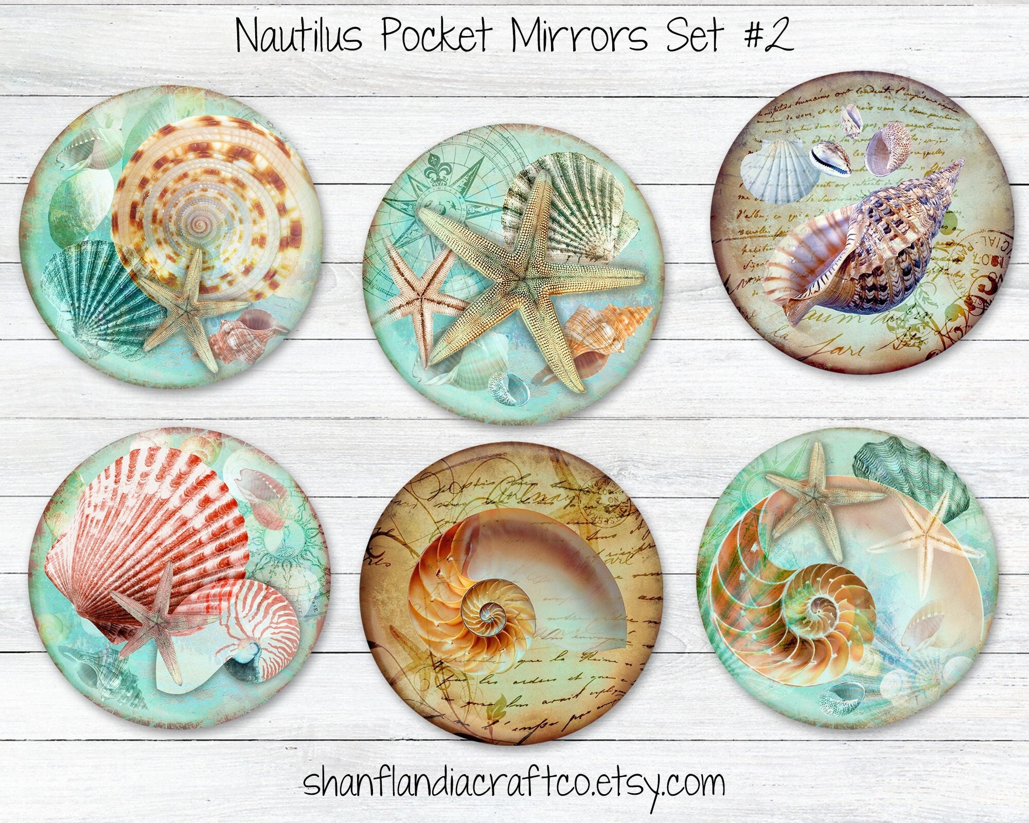 Seashell Pocket Mirrors