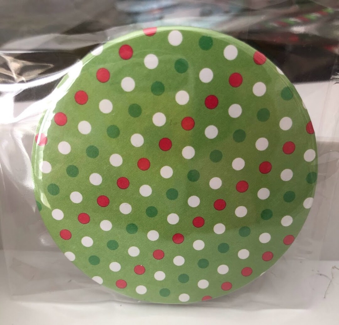 Green & Red Dot Christmas Print Pocket/purse Mirror Great Etsy