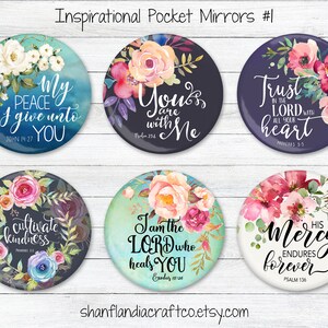 Inspirational Bible Verse Pocket Mirrors 1 | Christian Biblical Quotes | Choose Your Favorite | Gifts for Her: Birthday, Bridal, Graduation