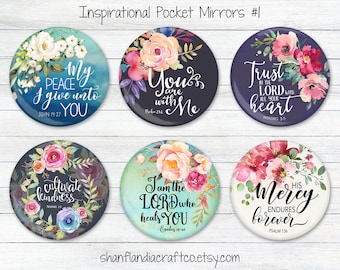 Inspirational Bible Verse Pocket Mirrors 1 | Christian Biblical Quotes | Choose Your Favorite | Gifts for Her: Birthday, Bridal, Graduation