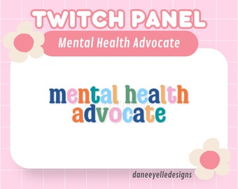 Mental Health Advocate Twitch Panel | Cute, Simple, Pastel, Streamer, Streaming Assets