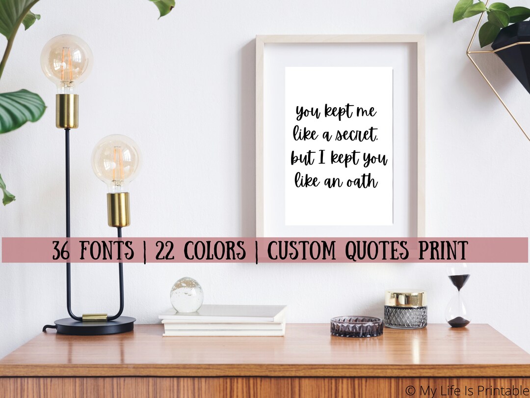 Custom Quote Custom Quote Sign Printable Wall Art Printable Wall Art