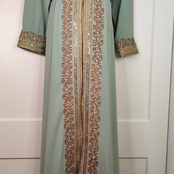 Kaftan 2 pièces, Dubai Abaya, robe de soirée musulmane, robe Hijab