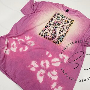 PRAY leopard print bleached t-shirt
